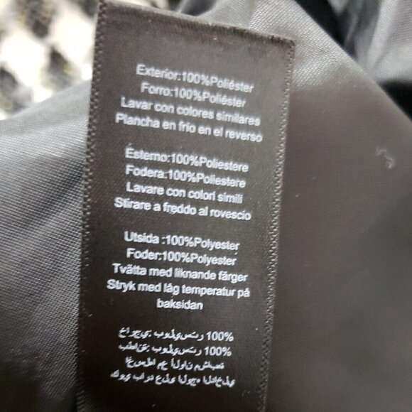 Nasty Gal Black and White Double Breasted Oversize Blazer Sz 2 - Picture 6 of 7